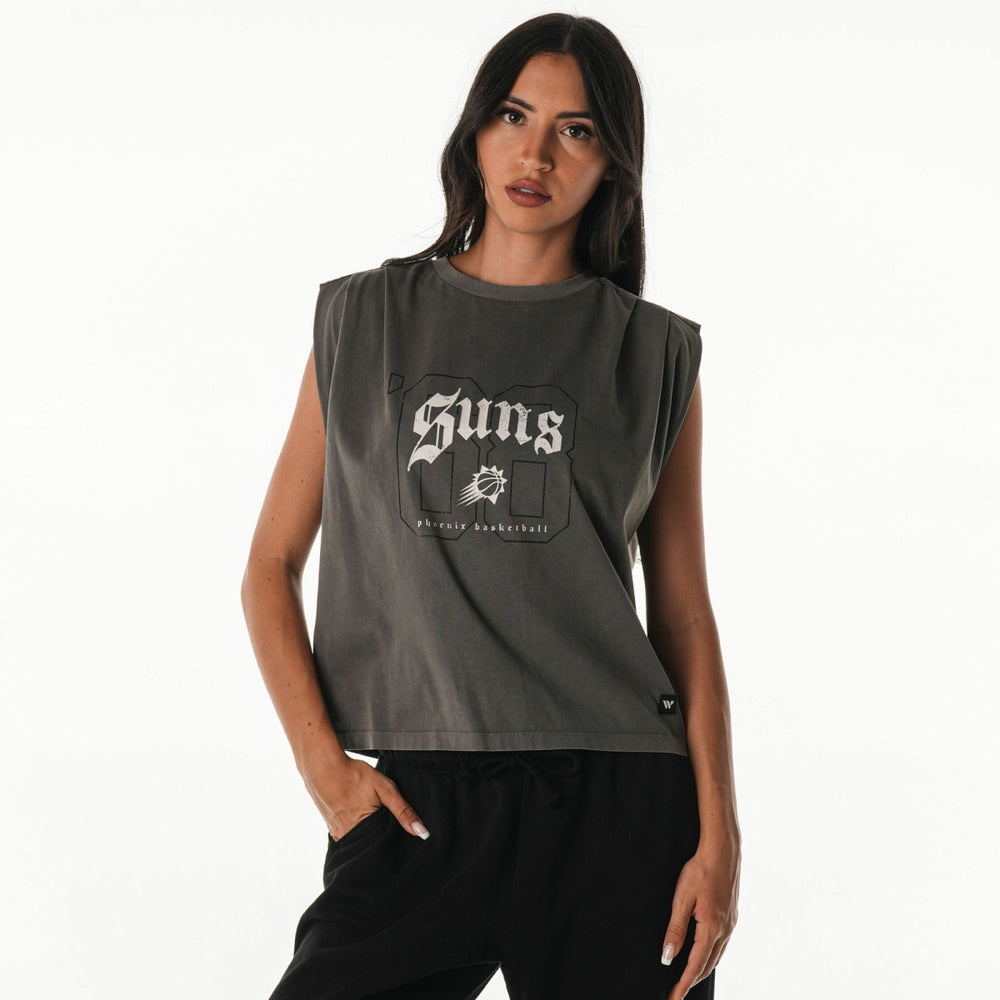 Phoenix Suns The Wild Collective Unisex 2025/26 City Edition Boxy Cropped Darted Tank Top - Gray online