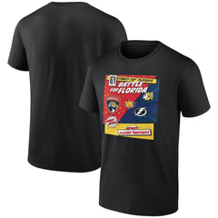 Florida Panthers vs. Tampa Bay Lightning 2025 Stanley Cup Playoffs Rivalry Comic Pop T-Shirt - Black T-shirts