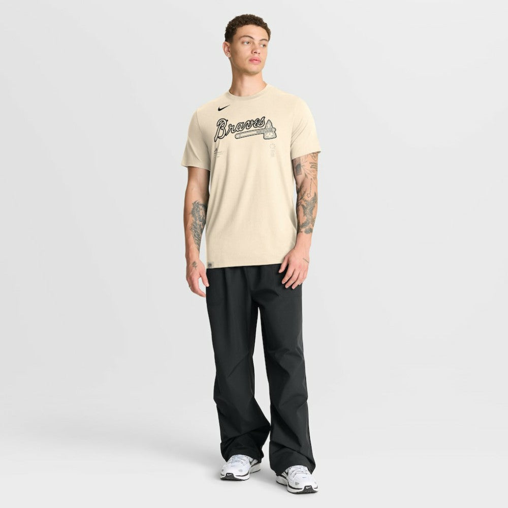Atlanta Braves Wordmark Tri-Blend T-Shirt Natural