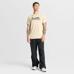 Atlanta Braves Wordmark Tri-Blend T-Shirt Natural