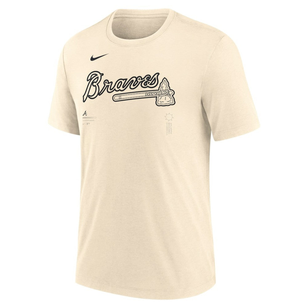 Atlanta Braves Wordmark Tri-Blend T-Shirt Natural