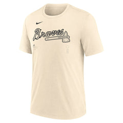 Atlanta Braves Wordmark Tri-Blend T-Shirt Natural