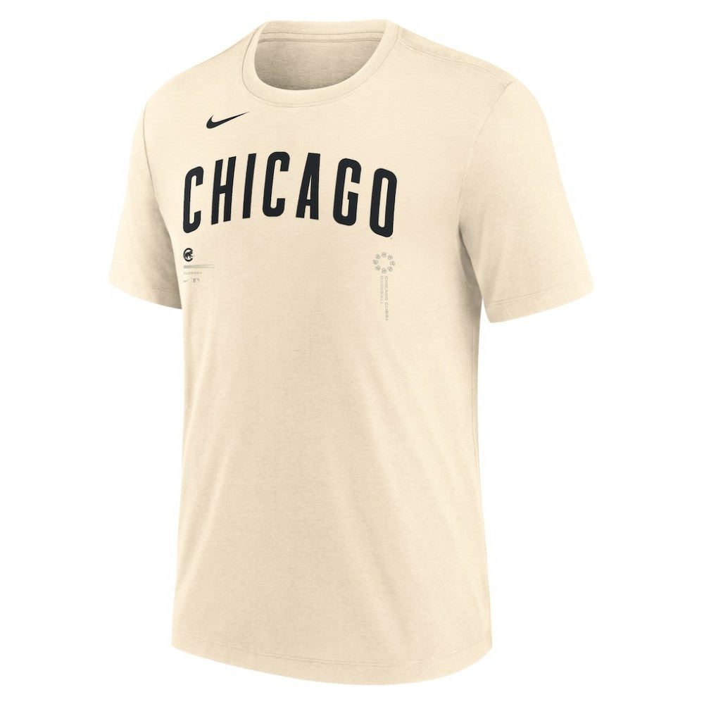 Chicago Cubs Wordmark Tri-Blend T-Shirt Natural