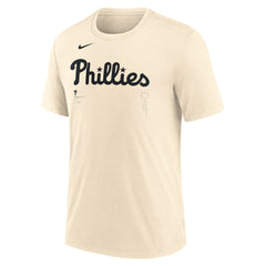 Philadelphia Phillies Wordmark Tri-Blend T-Shirt Natural