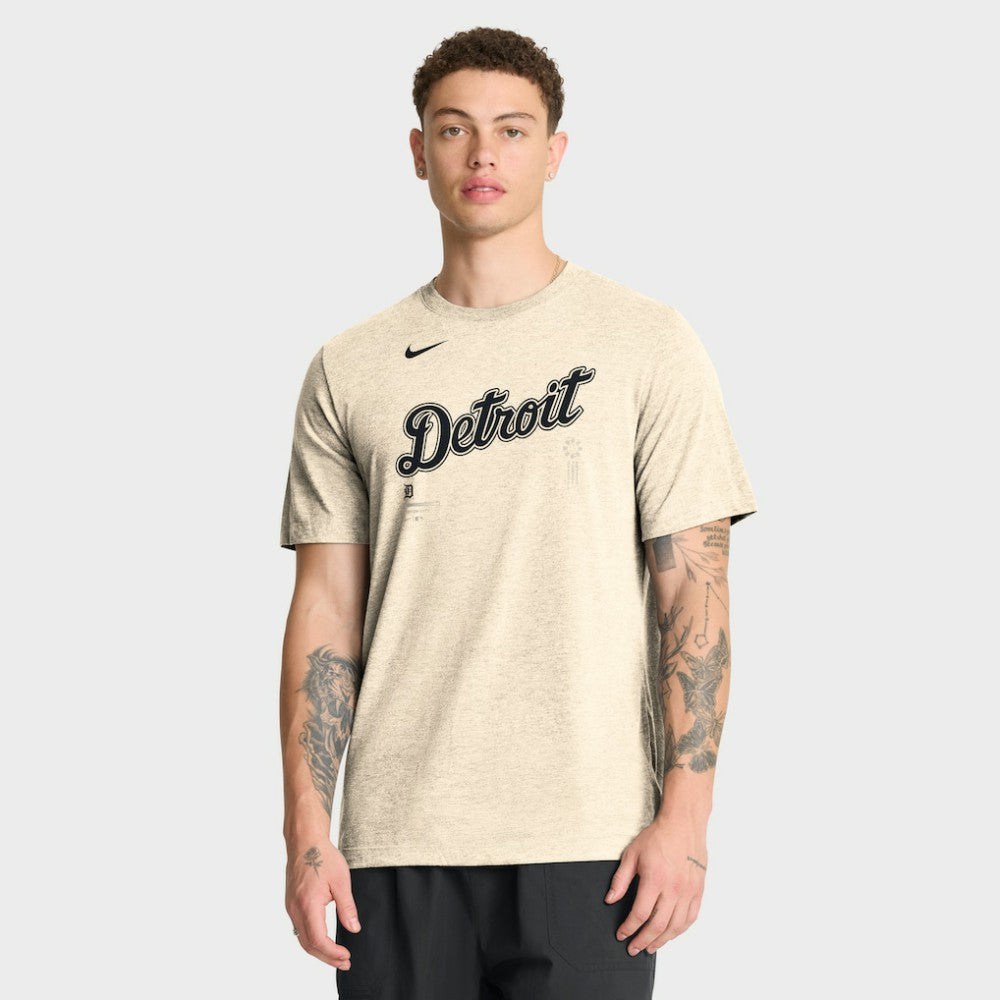 Detroit Tigers Wordmark Tri-Blend T-Shirt Natural