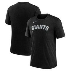 San Francisco Giants Wordmark Tri-Blend T-Shirt Heather Black