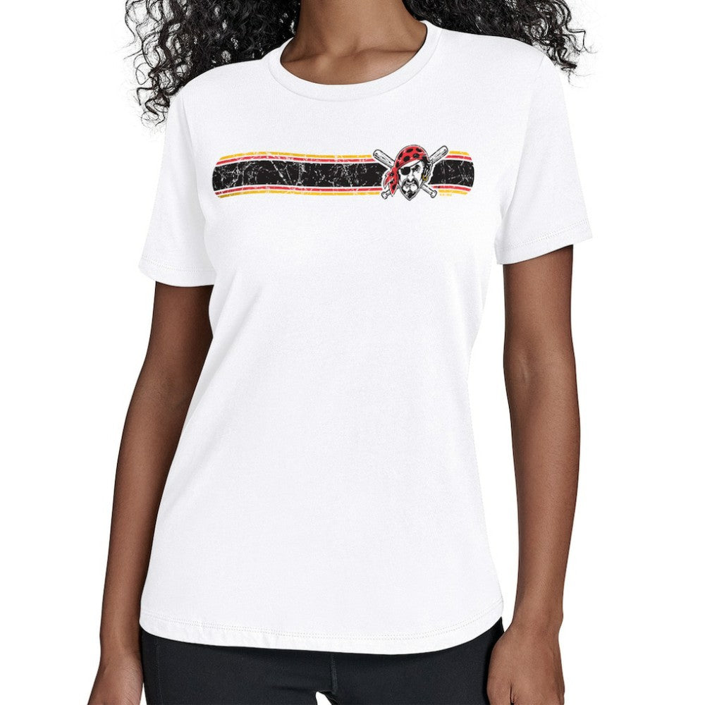 Pittsburgh Pirates Starter Women's Team Stripe T-Shirt White