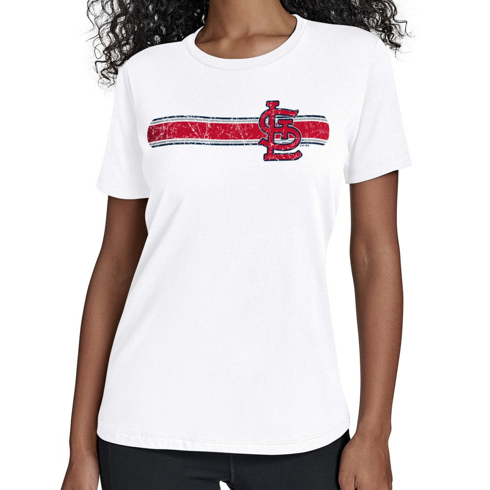 St. Louis Cardinals Starter Women's Team Stripe T-Shirt White