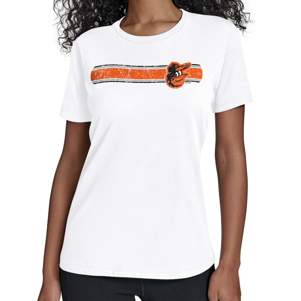Baltimore Orioles Starter Women's Team Stripe T-Shirt White