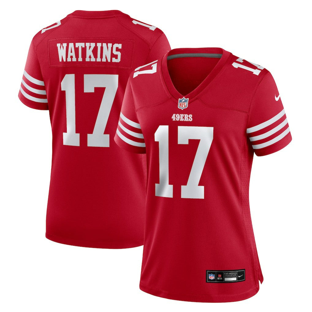 Jordan Watkins San Francisco 49ers Women's Team Game Jersey - Scarlet for sale