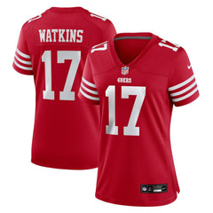 Jordan Watkins San Francisco 49ers Women's Team Game Jersey - Scarlet for sale