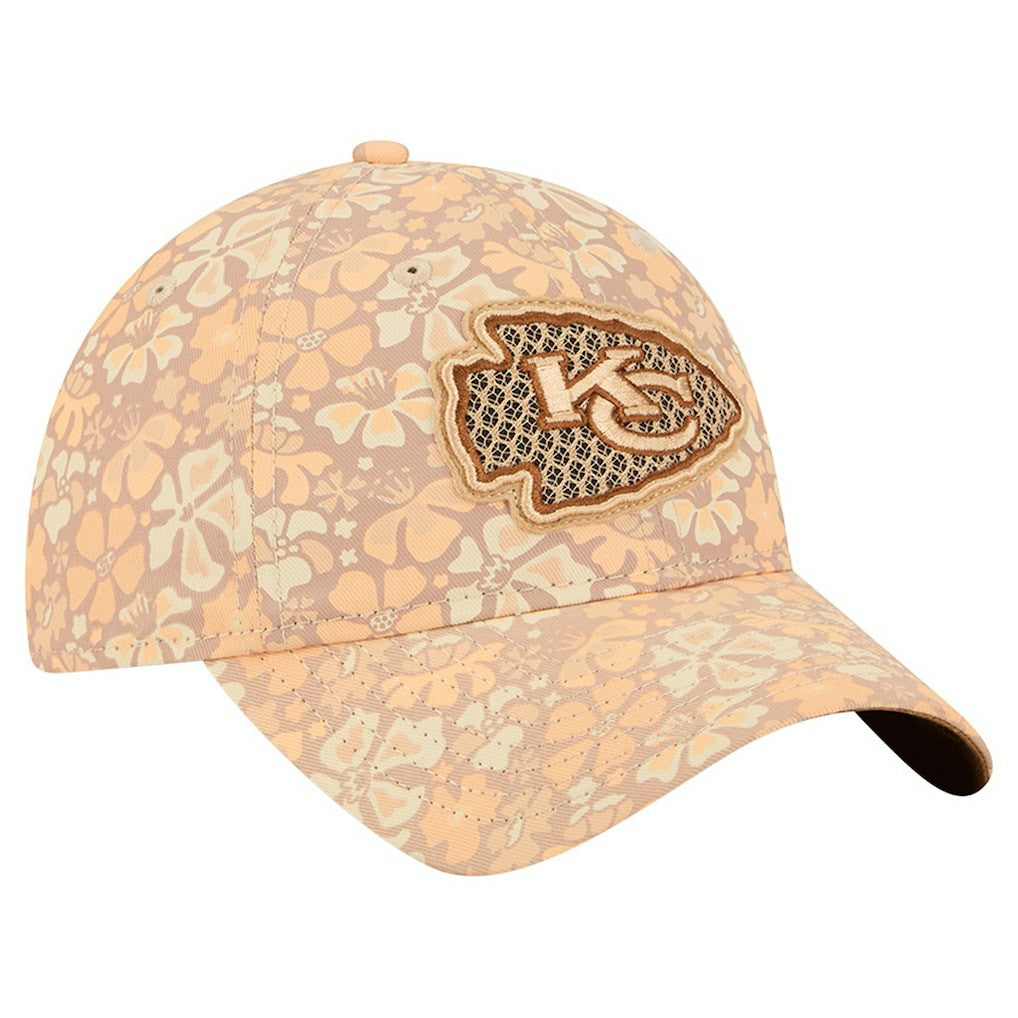 Kansas City Chiefs New Era Women's Floral 9TWENTY Adjustable Hat - Tan sale