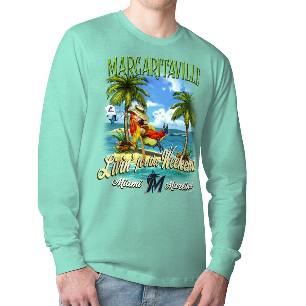 Miami Marlins Margaritaville Livin' for the Weekend Long Sleeve T-Shirt Mint