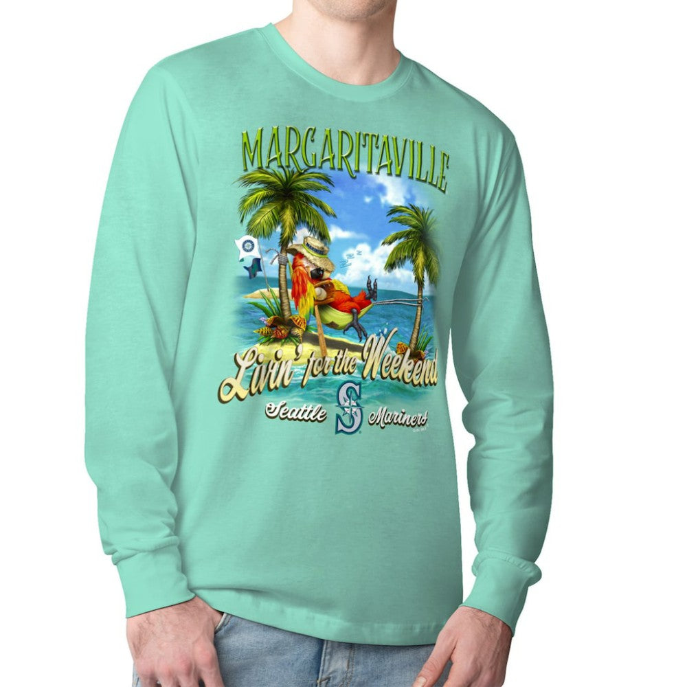 Seattle Mariners Margaritaville Livin' for the Weekend Long Sleeve T-Shirt Mint