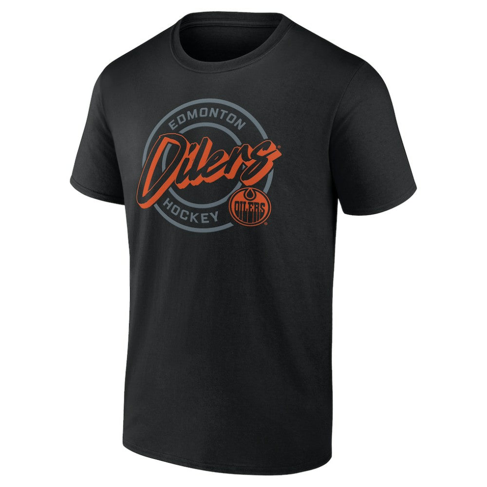 Edmonton Oilers Colorblock Puck T-Shirt - Black T-shirts