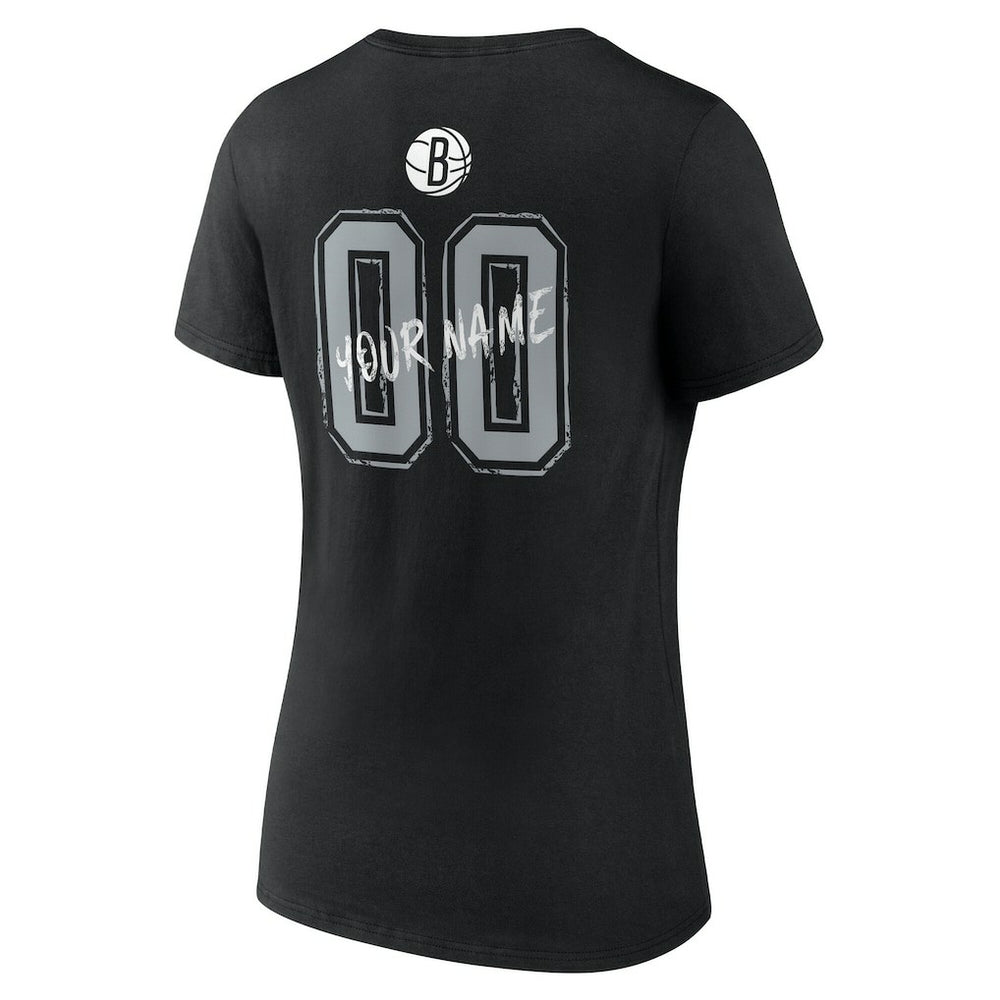 Brooklyn Nets Women's Hustle Custom V-Neck T-Shirt - Black sale