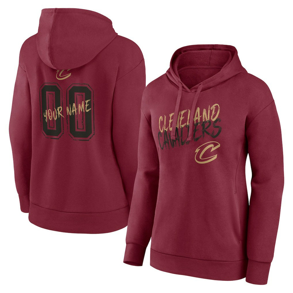 Cleveland Cavaliers Women's Hustle Custom Pullover Hoodie sale - Wine outlet