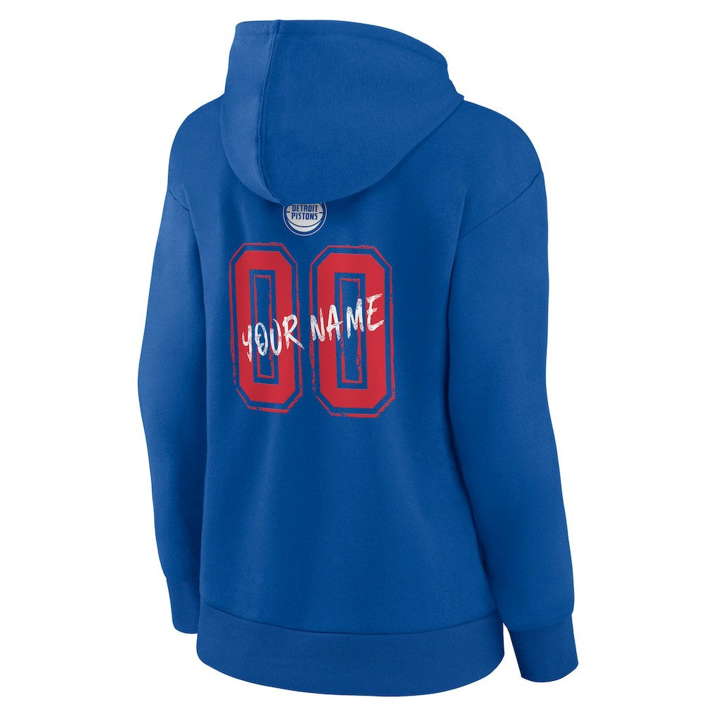 Detroit Pistons Women's Hustle Custom Pullover Hoodie sale - Blue outlet