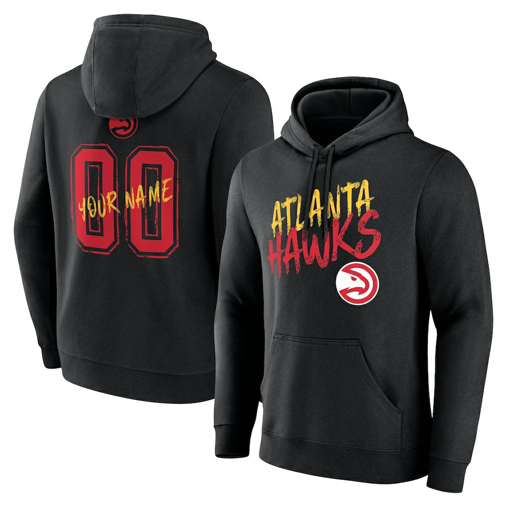 Atlanta Hawks Hustle Custom Pullover Hoodie - Black outlet