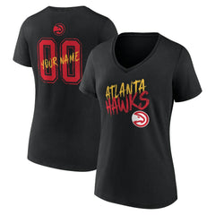 Atlanta Hawks Women's Hustle Custom V-Neck T-Shirt - Black for sale