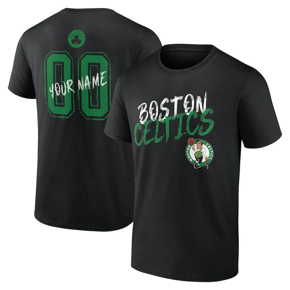Boston Celtics Hustle Custom T-Shirt - Black cheap