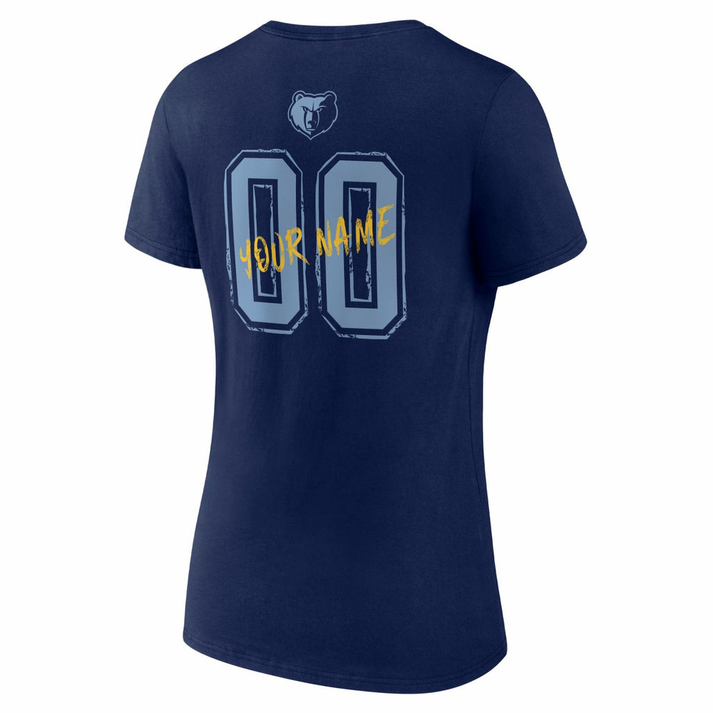 Memphis Grizzlies Women's Hustle Custom V-Neck T-Shirt - Navy sale