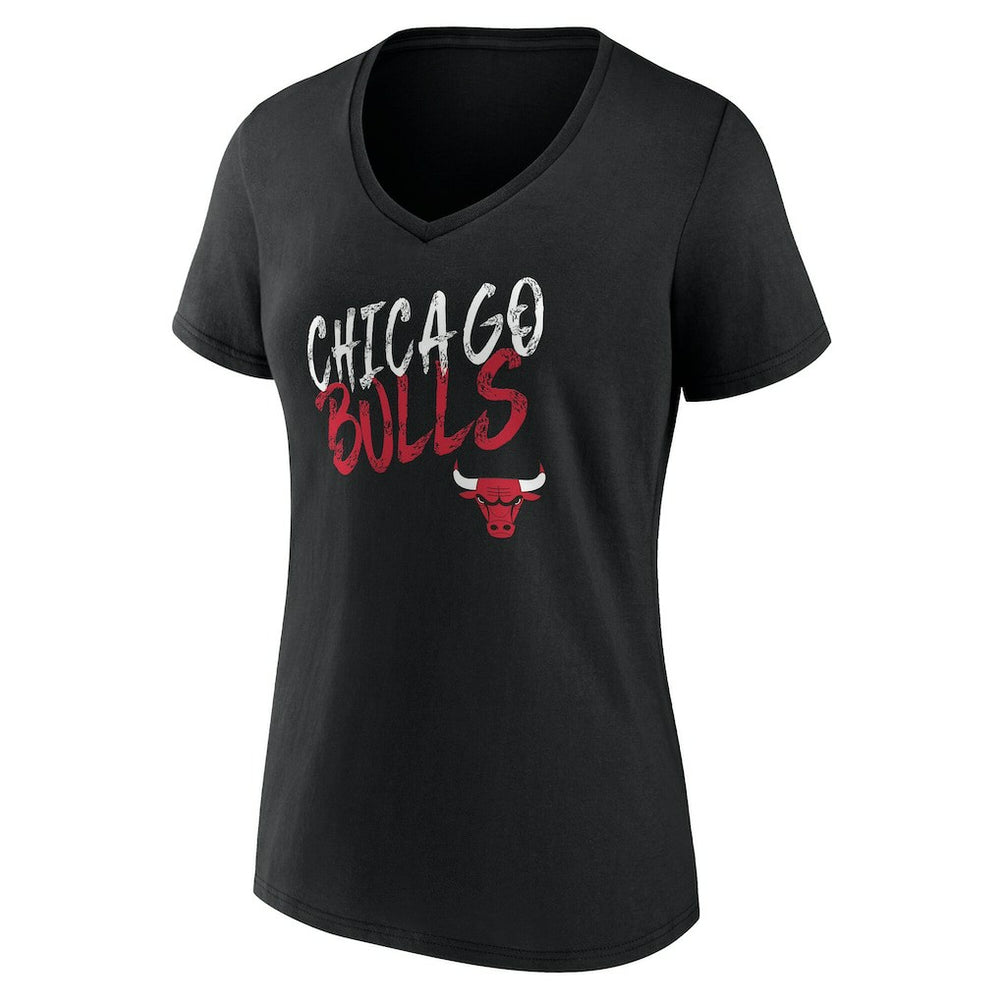 Chicago Bulls Women's Hustle Custom V-Neck T-Shirt sale - Black on sale