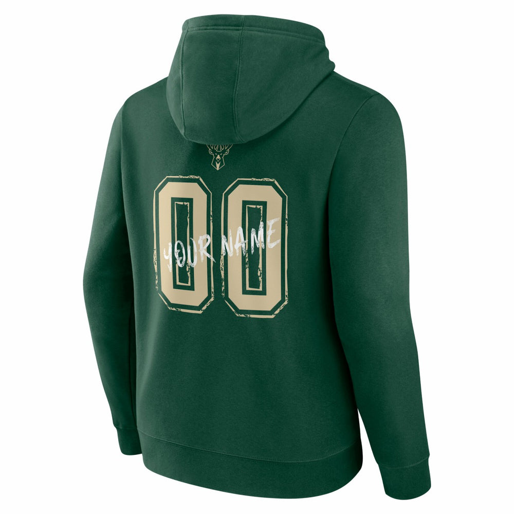Milwaukee Bucks Hustle Custom Pullover Hoodie - Hunter Green for sale