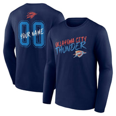Oklahoma City Thunder Hustle Custom Long Sleeve T-Shirt - Navy online