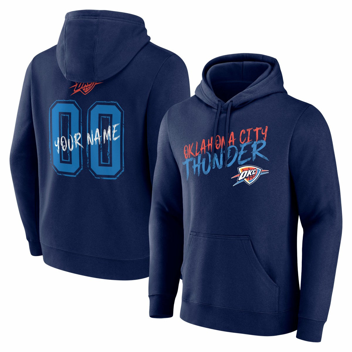Oklahoma City Thunder Hustle Custom Pullover Hoodie - Navy shop