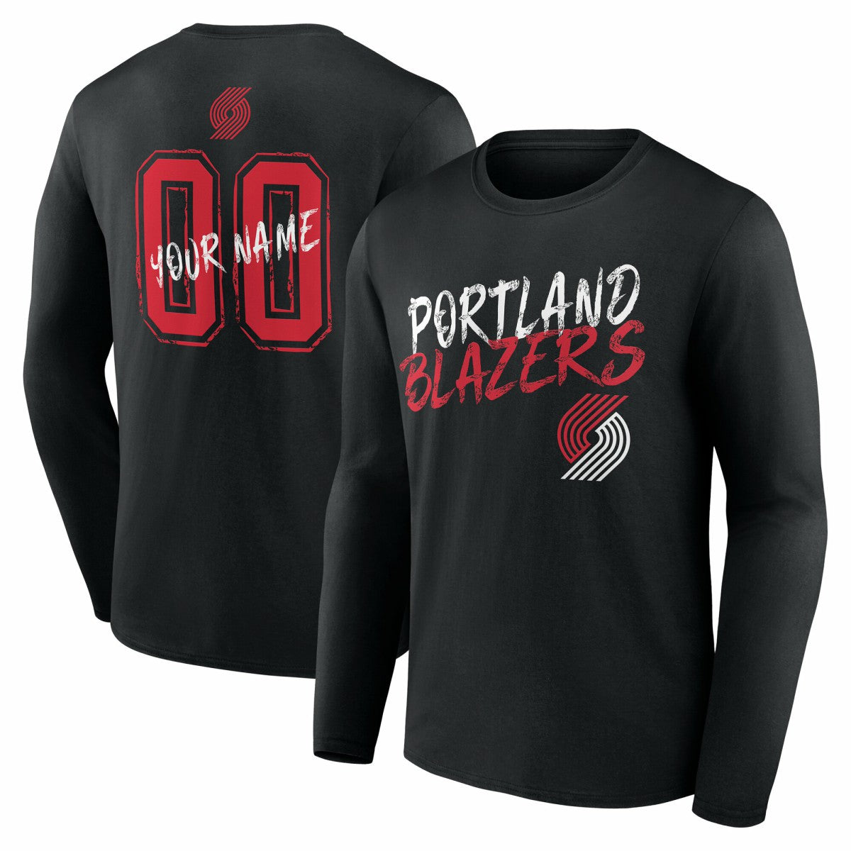Portland Trail Blazers Hustle Custom Long Sleeve T-Shirt - Black for sale