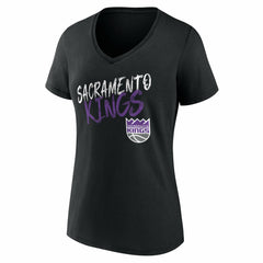 Sacramento Kings Women's Hustle Custom V-Neck T-Shirt - Black on sale