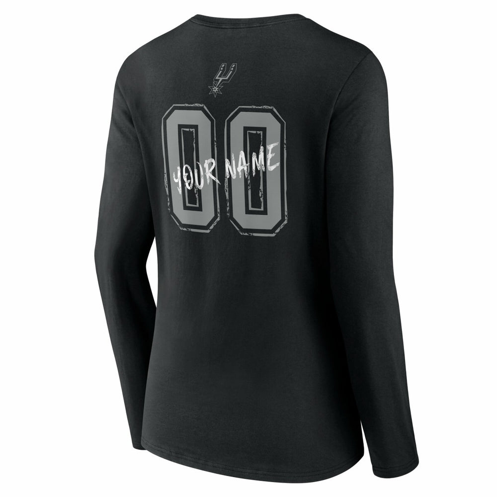 San Antonio Spurs Women's Hustle Custom Long Sleeve V-Neck T-Shirt - Black sale