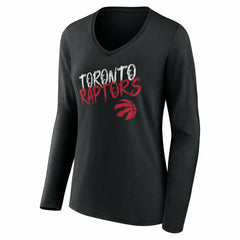 Toronto Raptors Women's Hustle Custom Long Sleeve V-Neck T-Shirt - Black cheap