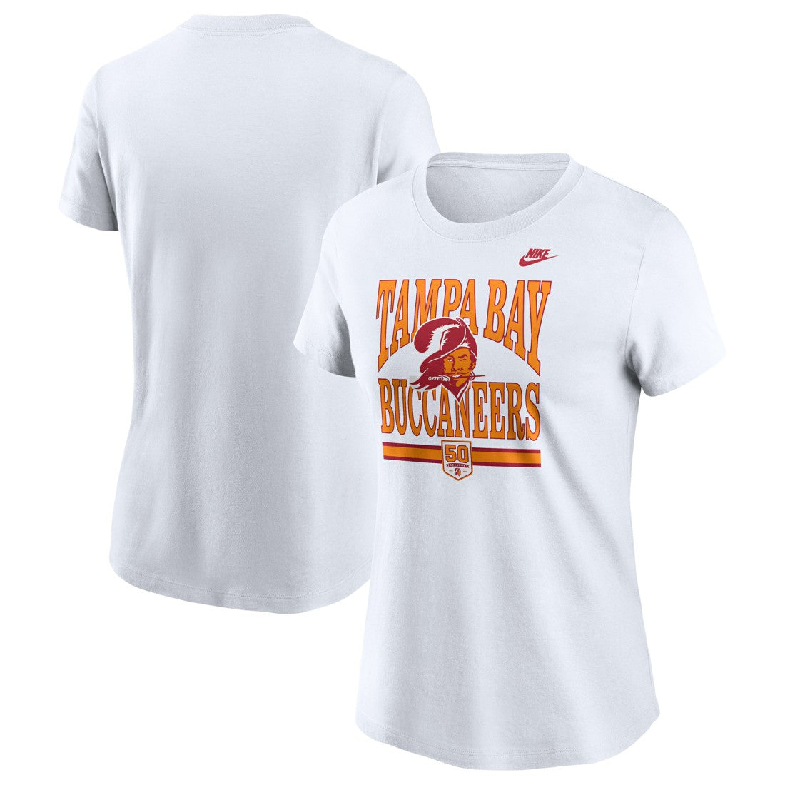 Tampa Bay Buccaneers Women's 50th Season T-Shirt - White sale