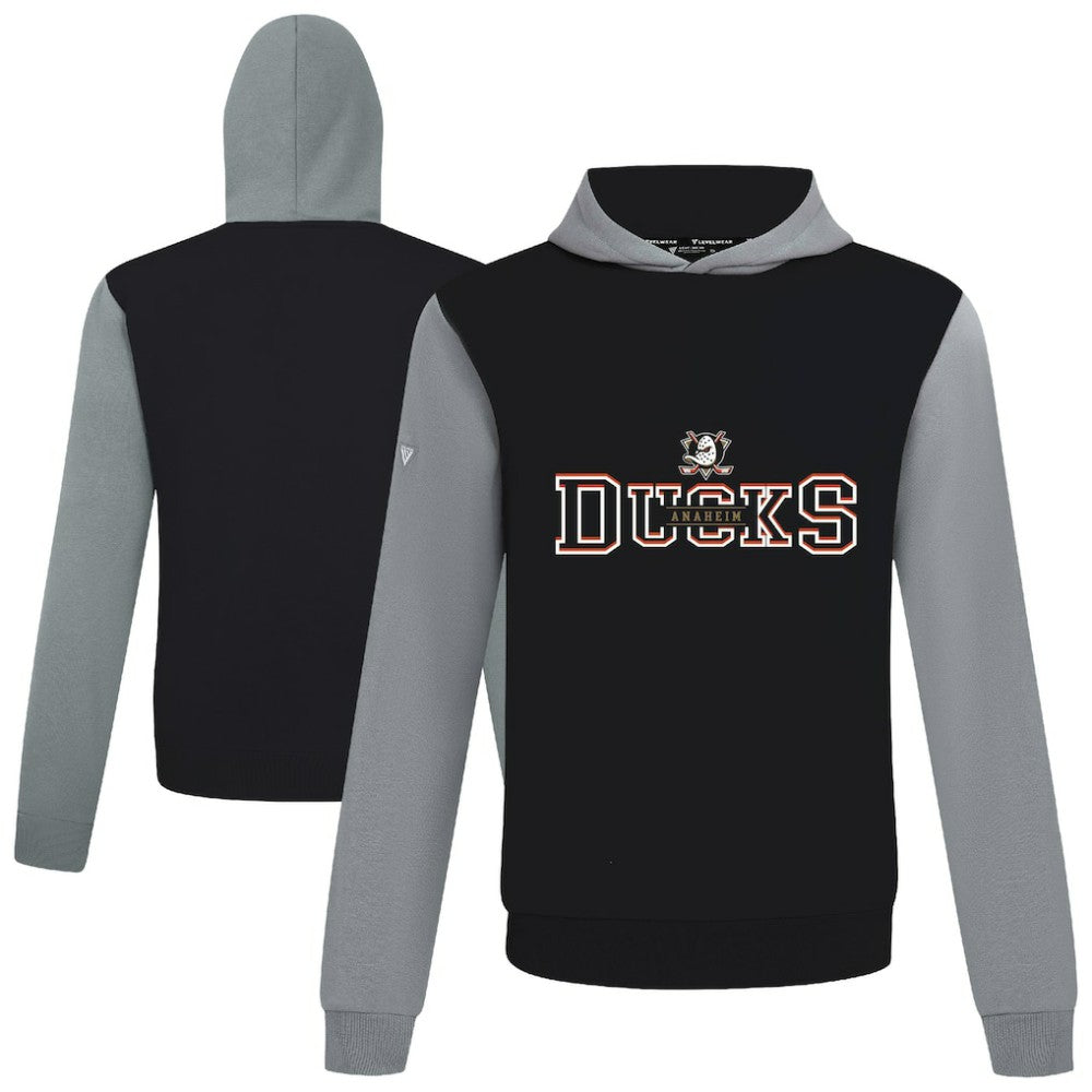 Anaheim Ducks Levelwear Ultimate Journey Pullover Hoodie - Black/Gray Hoodies