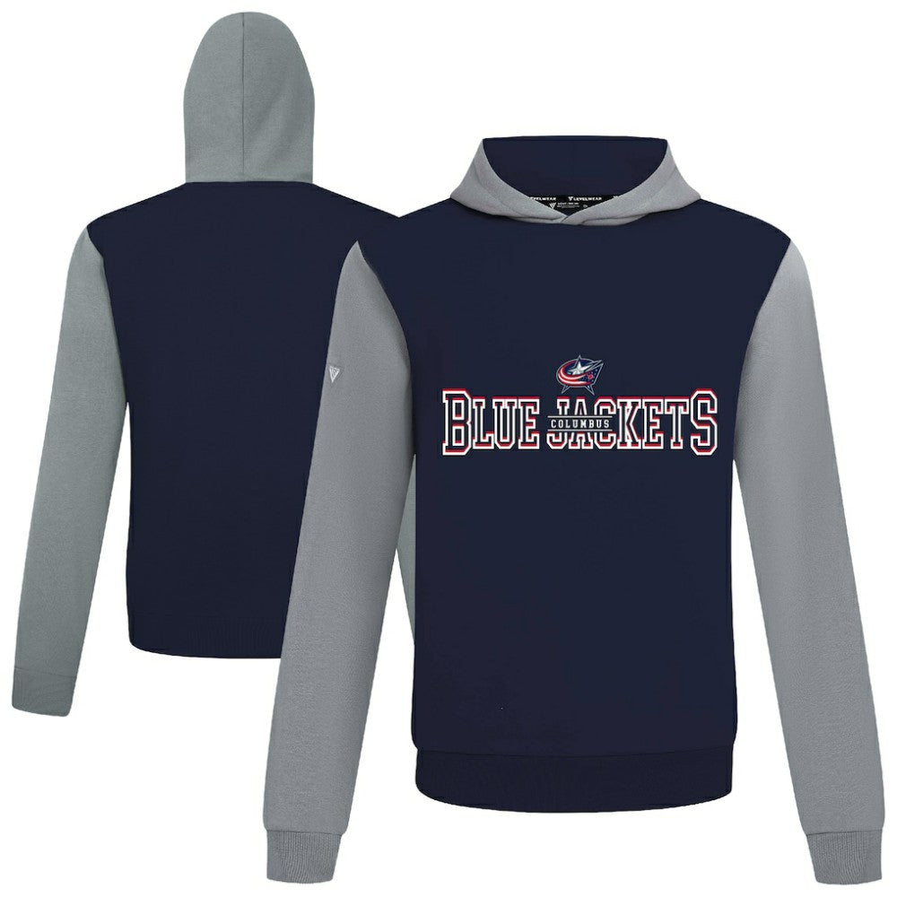 Columbus Blue Jackets Levelwear Ultimate Journey Pullover Hoodie - Navy/Gray Hoodies