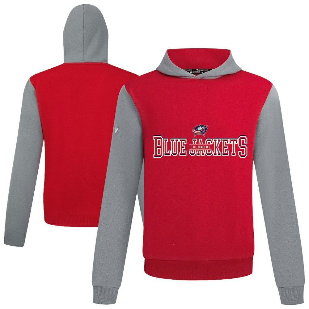 Columbus Blue Jackets Levelwear Ultimate Journey Pullover Hoodie - Red/Gray Hoodies