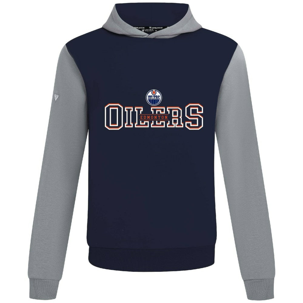 Edmonton Oilers Levelwear Ultimate Journey Pullover Hoodie - Navy/Gray Hoodies