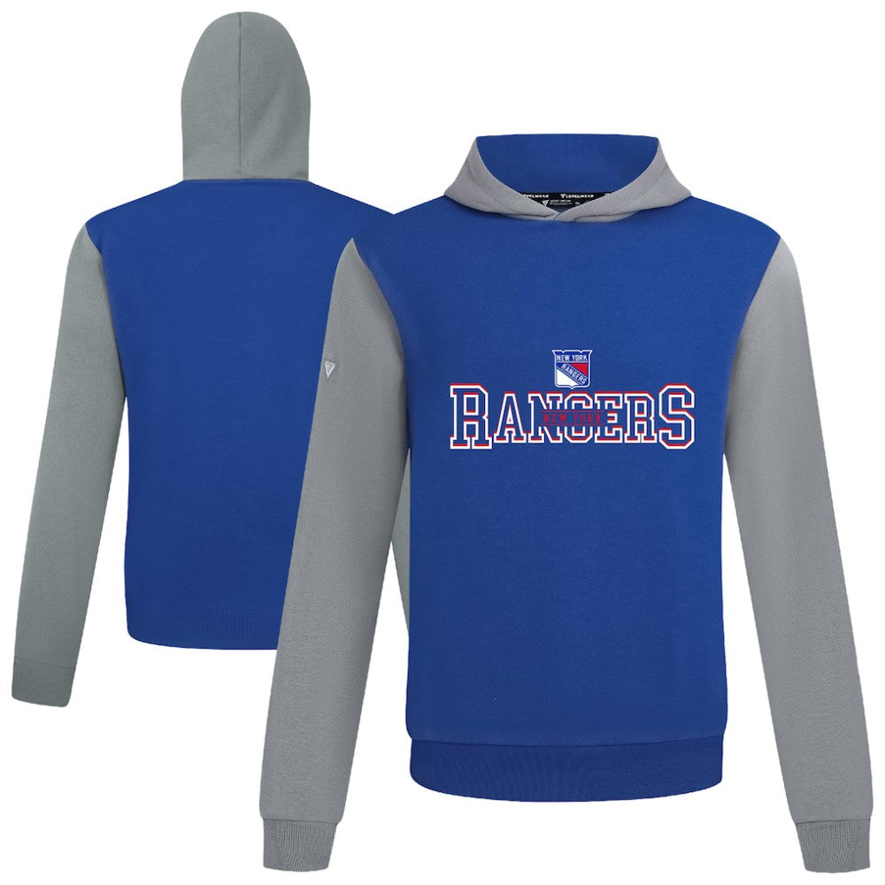 New York Rangers Levelwear Ultimate Journey Pullover Hoodie - Blue/Gray Hoodies