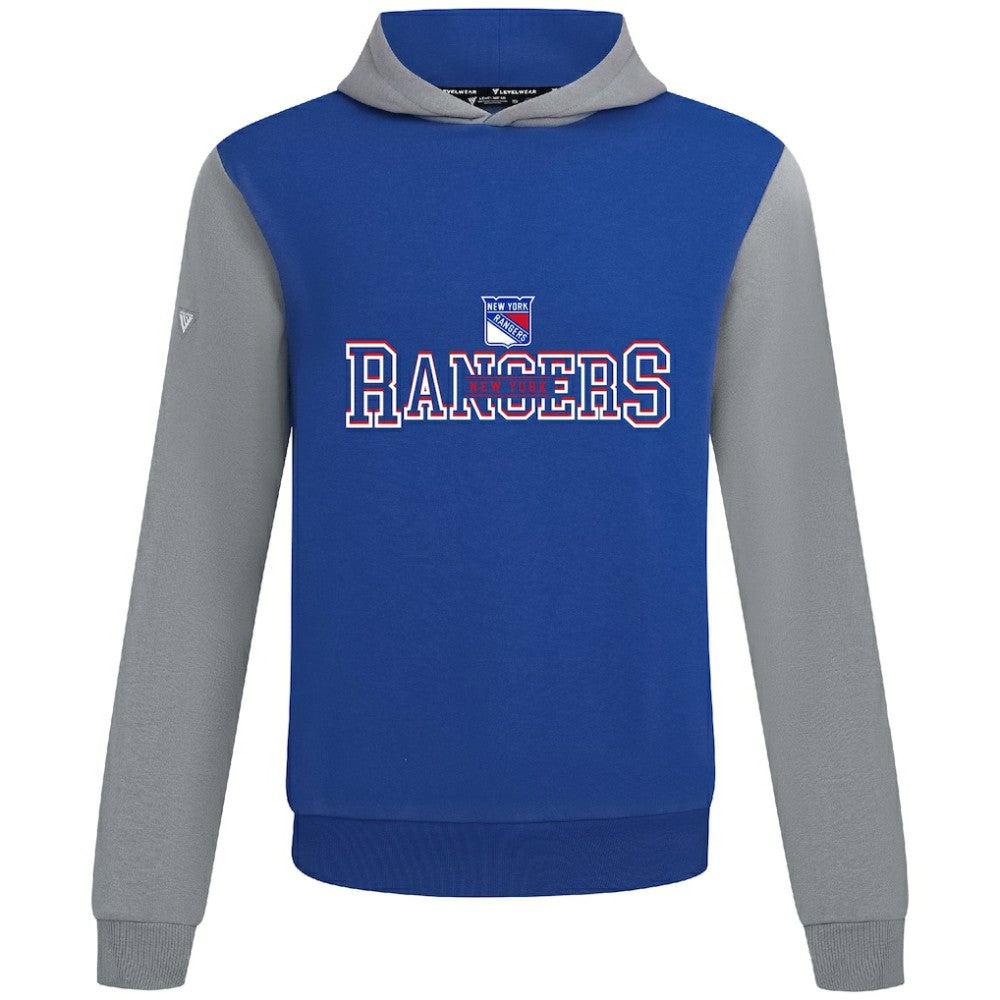 New York Rangers Levelwear Ultimate Journey Pullover Hoodie - Blue/Gray Hoodies
