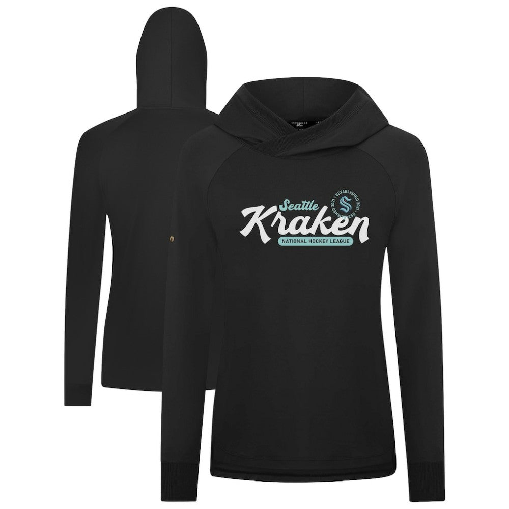 Seattle Kraken Levelwear Women's Slender Monument Raglan Pullover Hoodie - Black Hoodies