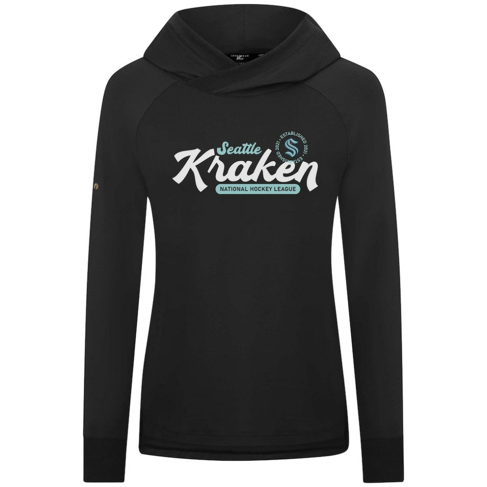 Seattle Kraken Levelwear Women's Slender Monument Raglan Pullover Hoodie - Black Hoodies