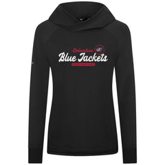 Columbus Blue Jackets Levelwear Women's Slender Monument Raglan Pullover Hoodie - Black Hoodies