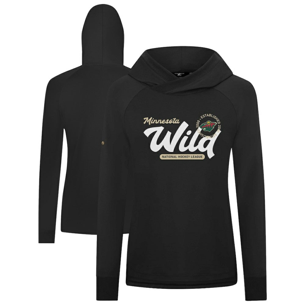Minnesota Wild Levelwear Women's Slender Monument Raglan Pullover Hoodie - Black Hoodies