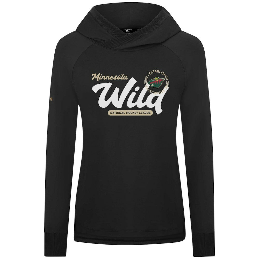 Minnesota Wild Levelwear Women's Slender Monument Raglan Pullover Hoodie - Black Hoodies