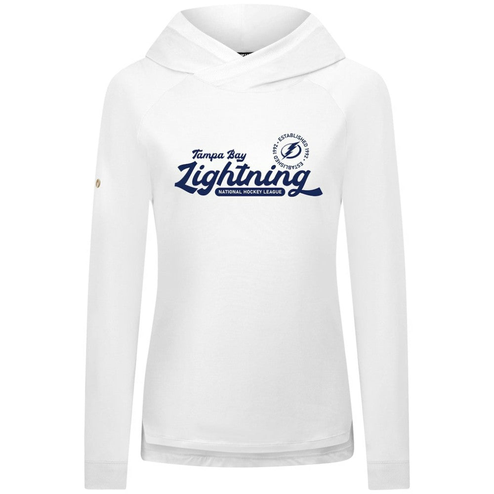 Tampa Bay Lightning Levelwear Women's Slender Monument Raglan Pullover Hoodie - White Hoodies