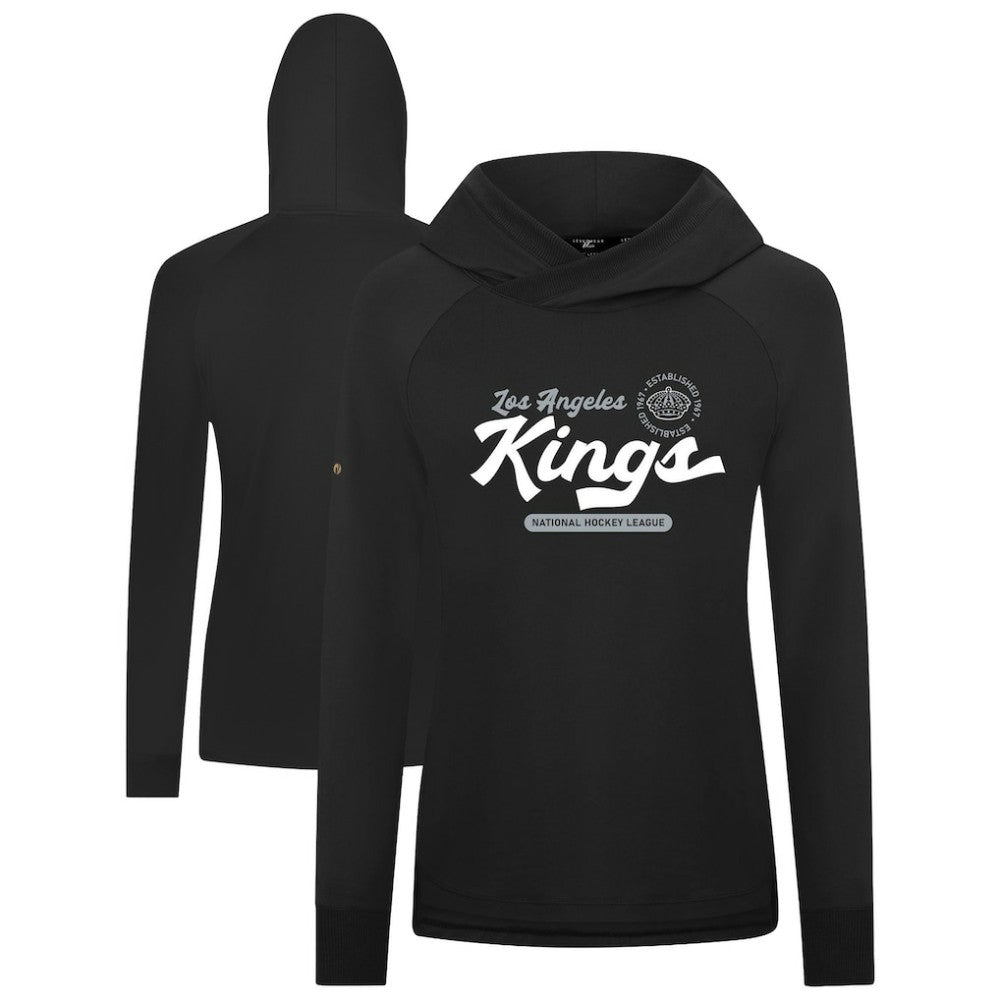 Los Angeles Kings Levelwear Women's Slender Monument Raglan Pullover Hoodie - Black Hoodies