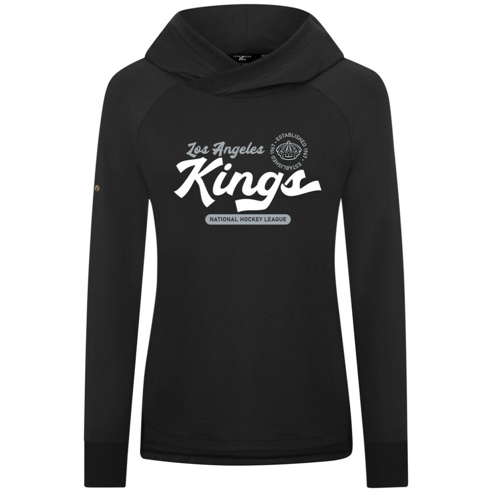 Los Angeles Kings Levelwear Women's Slender Monument Raglan Pullover Hoodie - Black Hoodies