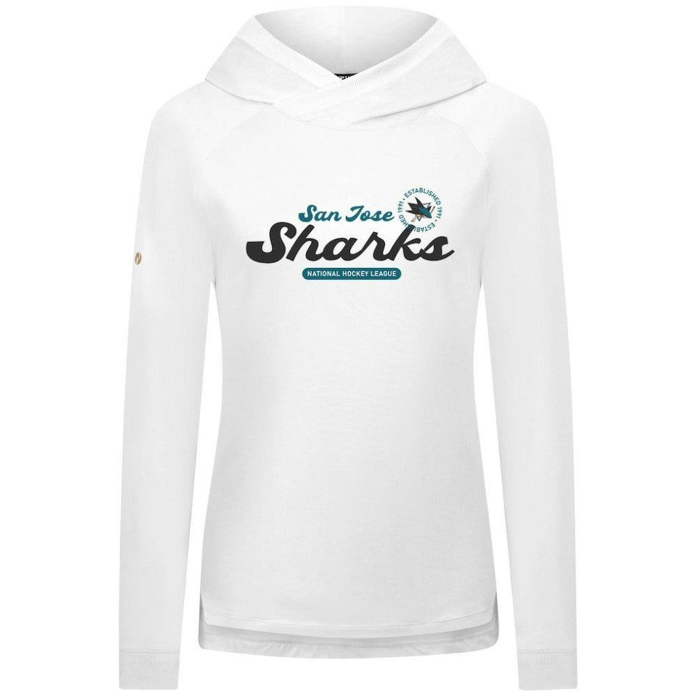 San Jose Sharks Levelwear Women's Slender Monument Raglan Pullover Hoodie - White Hoodies